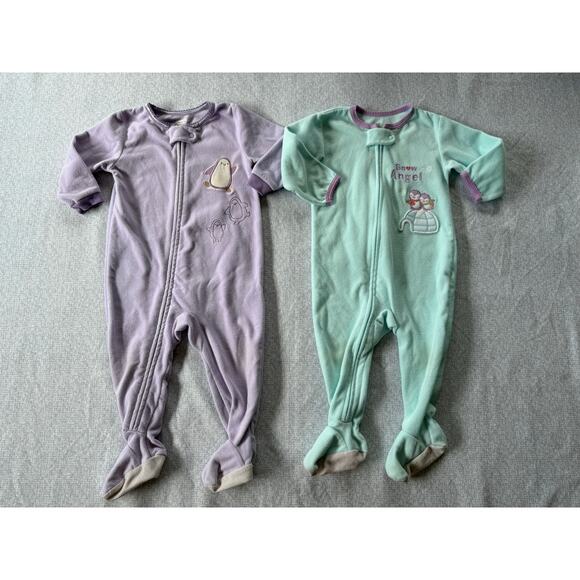 12 Month Fleece Footed Sleepers - Picture 3 of 5